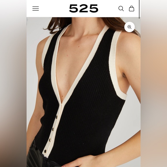 525 America tipped button up vest - Picture 3 of 6